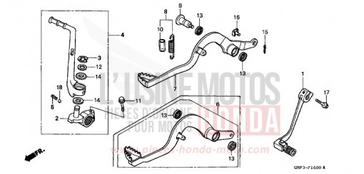 PEDAL/KICK STARTER ARM CR80RW de 1998